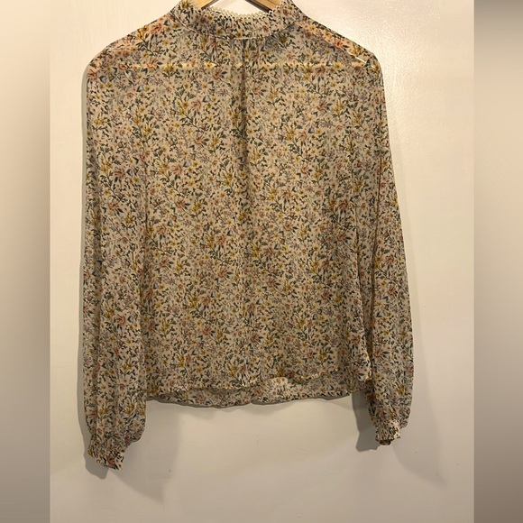 Floral Print Sheer Blouse - Picture 1 of 7